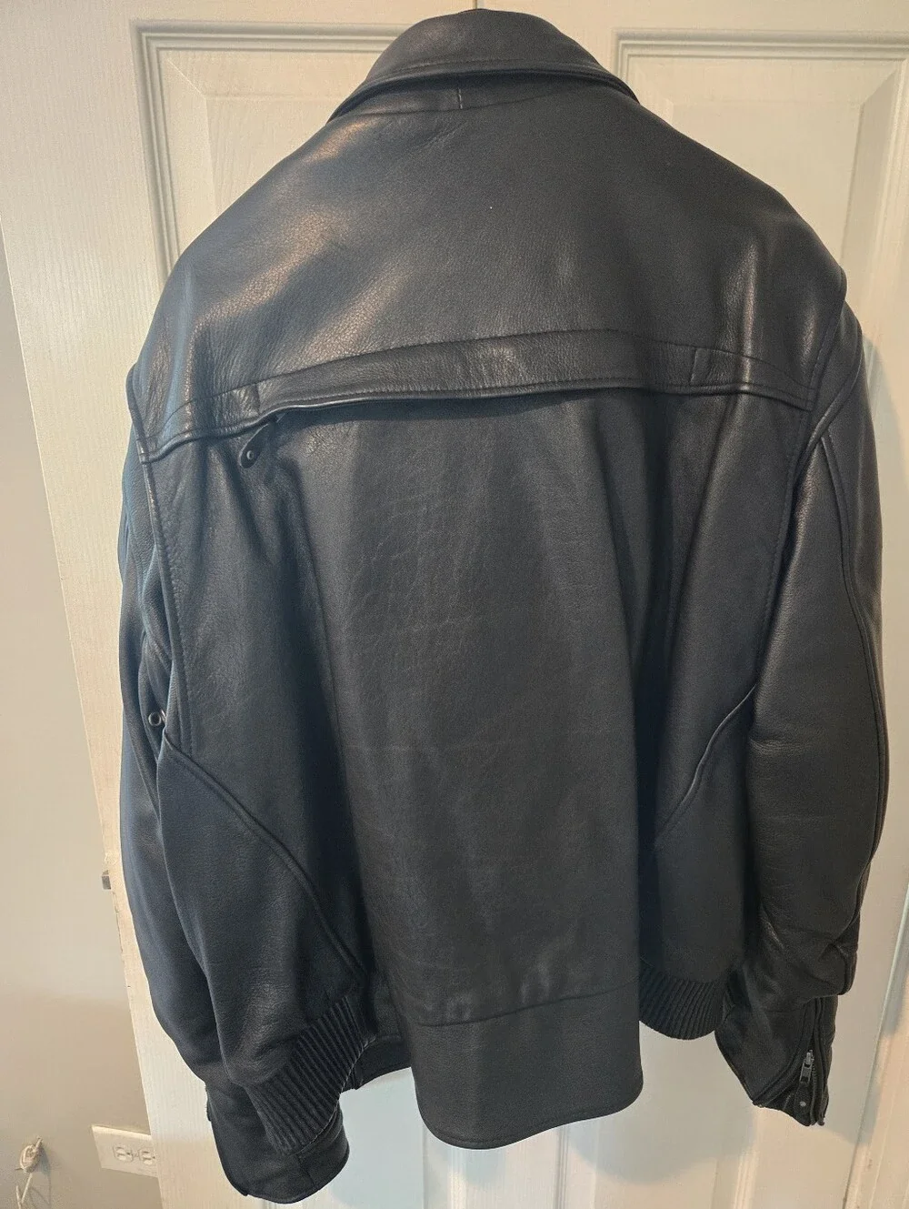 MEN'S BLACK HEAVY LEATHER COAT XXL BY XPERT PERFORMANCE GEAR